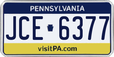PA license plate JCE6377