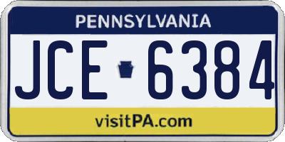 PA license plate JCE6384