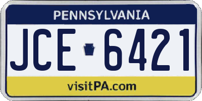 PA license plate JCE6421