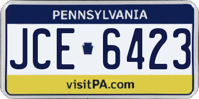 PA license plate JCE6423