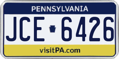 PA license plate JCE6426