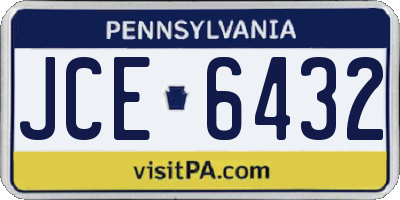 PA license plate JCE6432