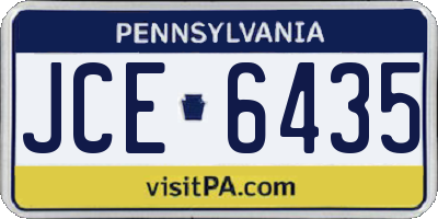PA license plate JCE6435