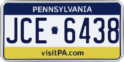 PA license plate JCE6438
