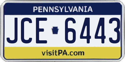 PA license plate JCE6443