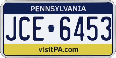 PA license plate JCE6453