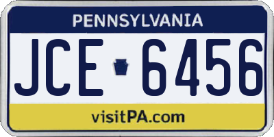 PA license plate JCE6456