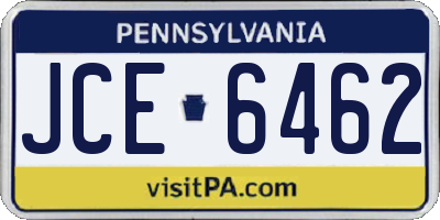 PA license plate JCE6462