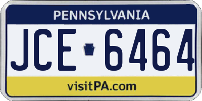 PA license plate JCE6464