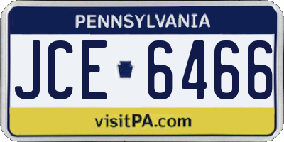PA license plate JCE6466