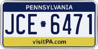 PA license plate JCE6471