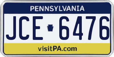 PA license plate JCE6476