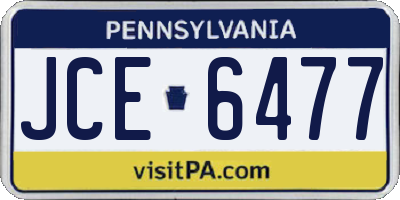 PA license plate JCE6477