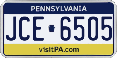 PA license plate JCE6505