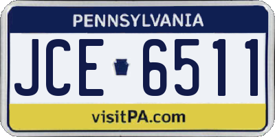 PA license plate JCE6511