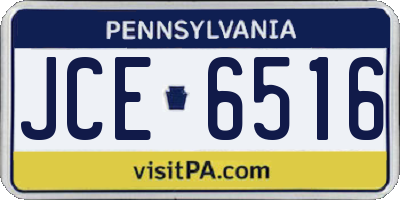 PA license plate JCE6516