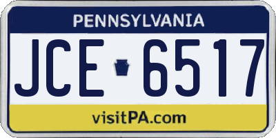 PA license plate JCE6517