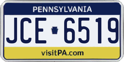 PA license plate JCE6519