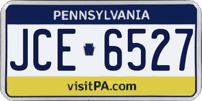 PA license plate JCE6527
