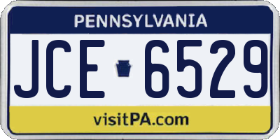 PA license plate JCE6529