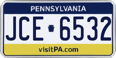 PA license plate JCE6532