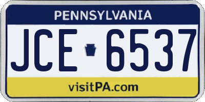 PA license plate JCE6537