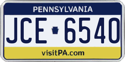 PA license plate JCE6540