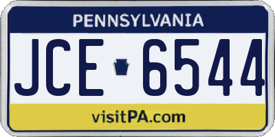 PA license plate JCE6544