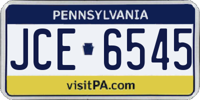 PA license plate JCE6545