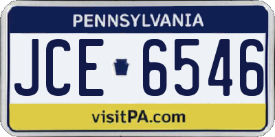 PA license plate JCE6546