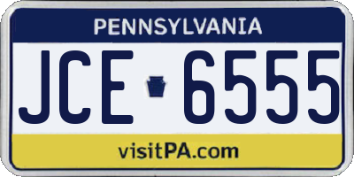 PA license plate JCE6555