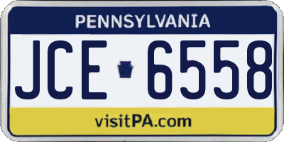 PA license plate JCE6558