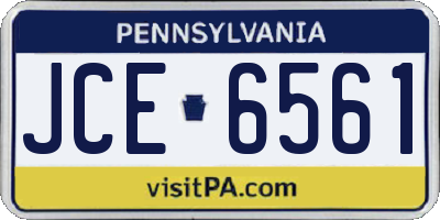 PA license plate JCE6561