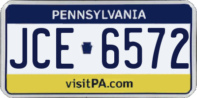 PA license plate JCE6572