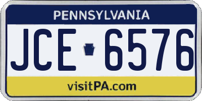 PA license plate JCE6576