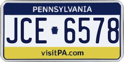 PA license plate JCE6578