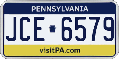 PA license plate JCE6579