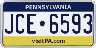 PA license plate JCE6593