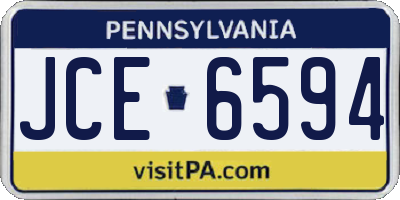 PA license plate JCE6594