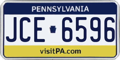 PA license plate JCE6596