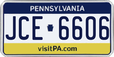 PA license plate JCE6606