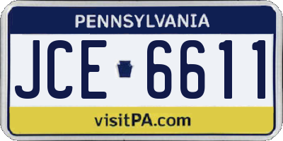 PA license plate JCE6611