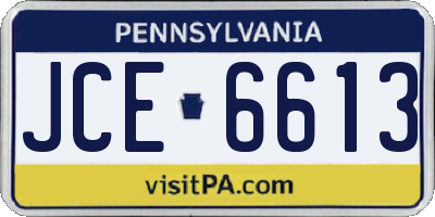 PA license plate JCE6613
