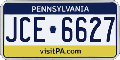 PA license plate JCE6627