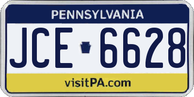 PA license plate JCE6628