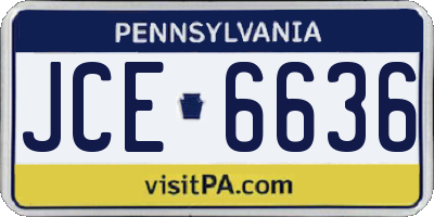 PA license plate JCE6636