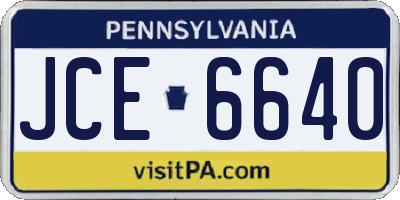PA license plate JCE6640