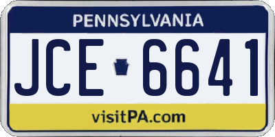 PA license plate JCE6641