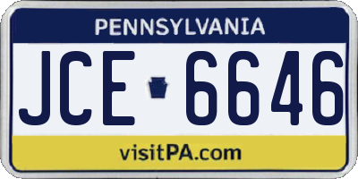 PA license plate JCE6646