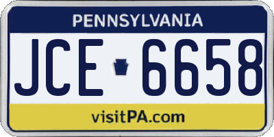 PA license plate JCE6658